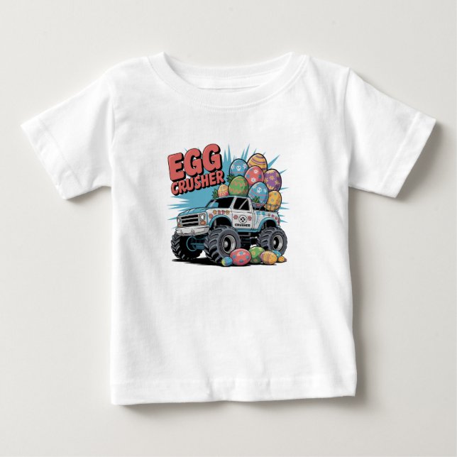 Egg Crusher Monster Truck Easter Fun Baby T-Shirt (Front)