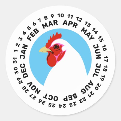 Egg Date Chicken Head Carton Label