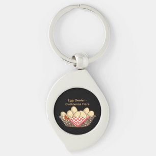 "Egg Dealer" Metal Keychain - personalize it