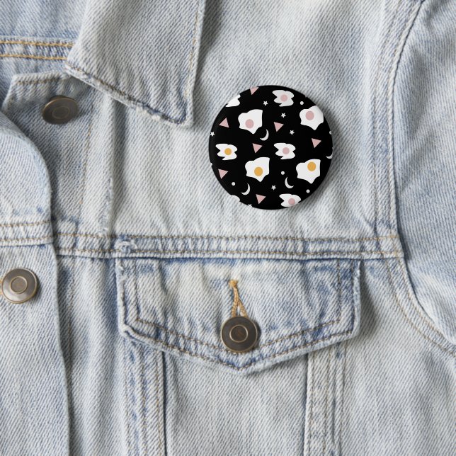 Egg Dinner Moon Confetti Pattern   Button (In Situ)