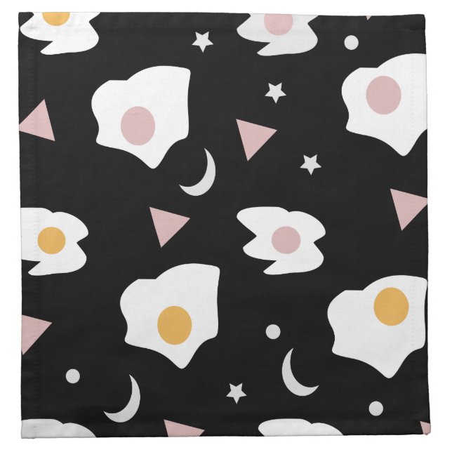 Egg Dinner Moon Confetti Pattern   Cloth Napkin (Front)
