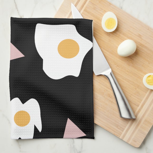 Egg Dinner Moon Confetti Pattern  Kitchen Towel (Quarter Fold)