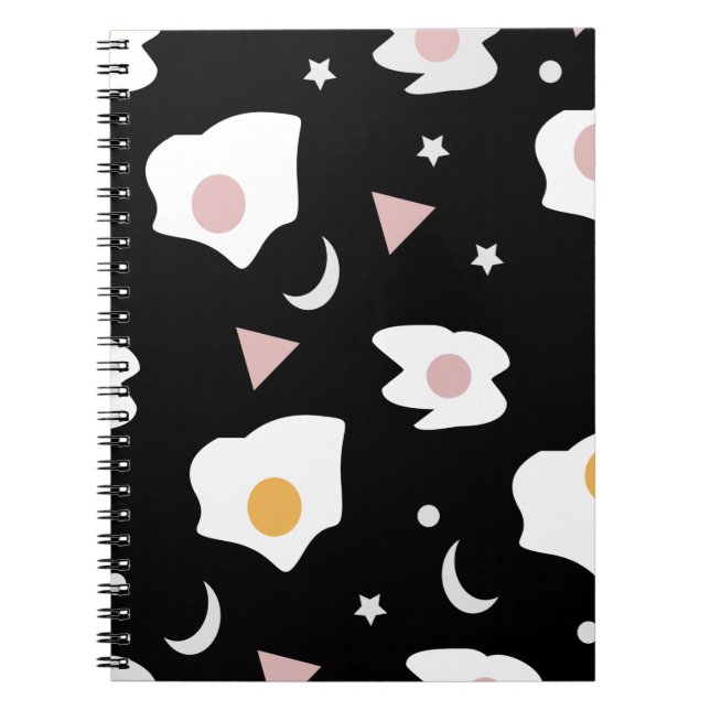 Egg Dinner Moon Confetti Pattern  Notebook (Front)