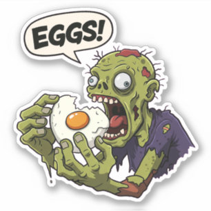 Egg Eating Zombie  Sticker