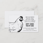 Egg Farm Black and White Chicken Business Card (Front/Back)