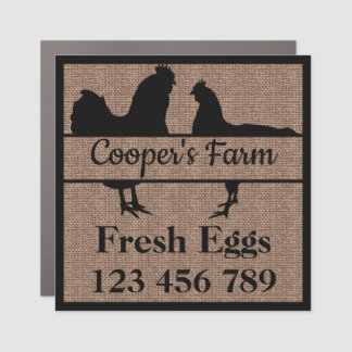 Egg Farm Business Sticker Chicken Split Monogram  Car Magnet