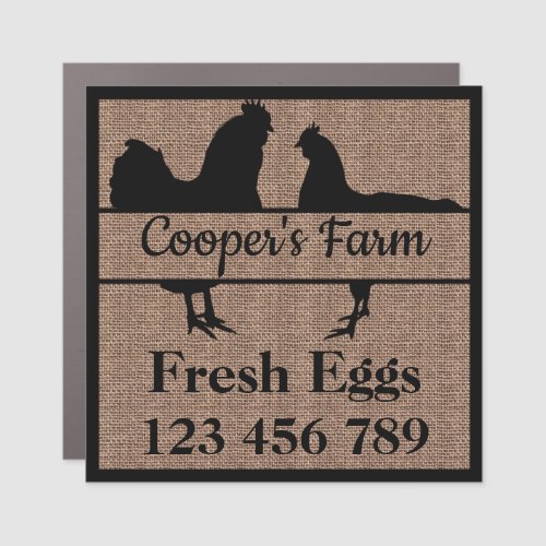 Egg Farm Business Sticker Chicken Split Monogram  Car Magnet