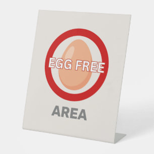 Egg Free Area Customized Food Allergy Alert Pedestal Sign