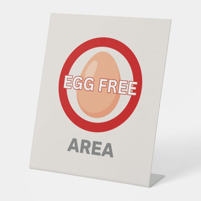 Egg Free Area Customized Food Allergy Alert  Pedestal Sign (Front)