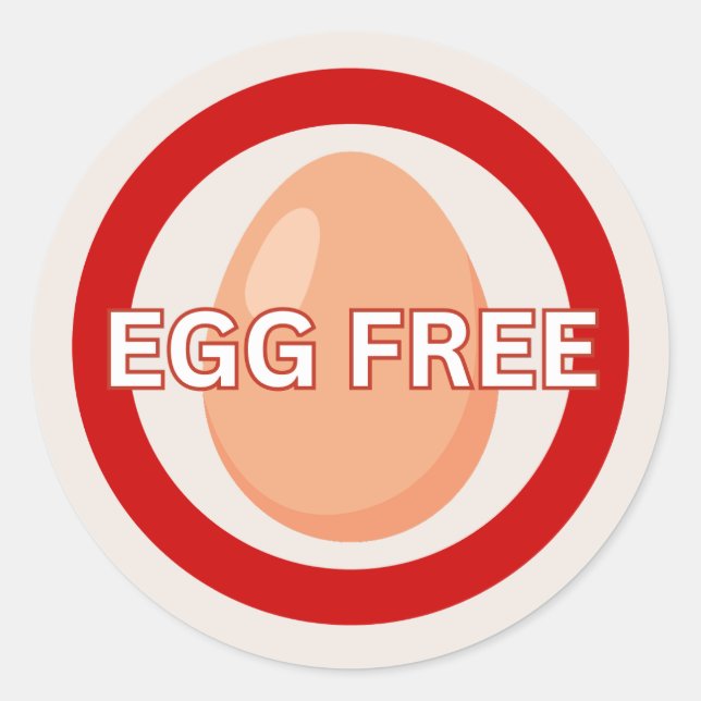 Egg Free Food Allergy Alert Classic Sticker (Front)