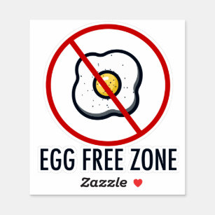 Egg Free Zone Food Allergy Awareness Sticker