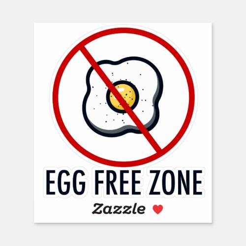 Egg Free Zone Food Allergy Awareness Sticker