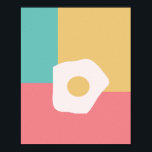 Egg Fried Breakfast Colorful Pop Art Style Poster<br><div class="desc">Art Print for Kitchen with Eggs</div>