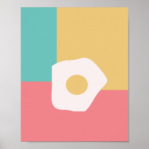 Egg Fried Breakfast Colorful Pop Art Style Poster