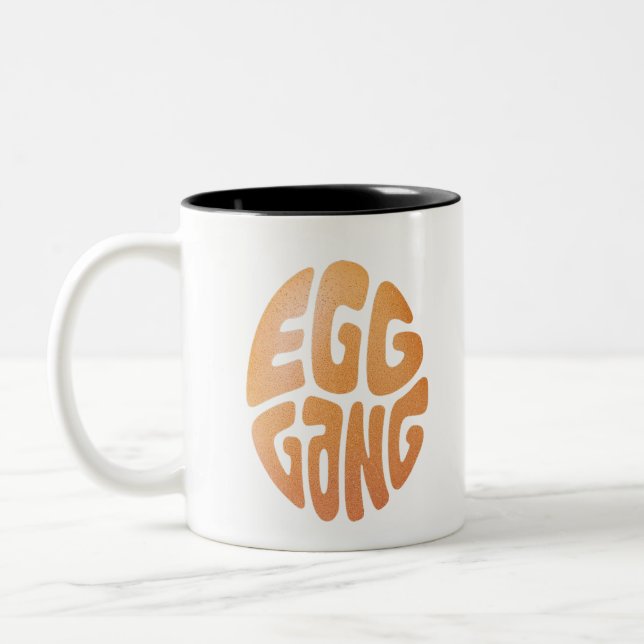 Egg Gang Record World Egg Two-Tone Coffee Mug (Left)