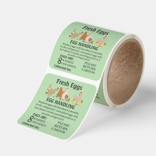 Egg Handling Care Carton Labels Stickers (Roll)