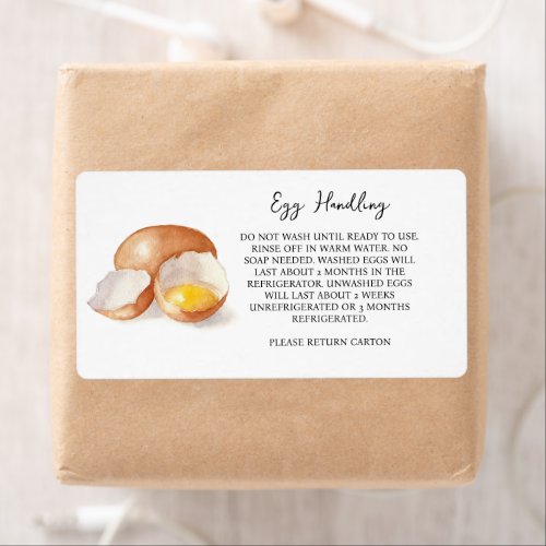 Egg Handling Instruction Sticker Carton Care Label