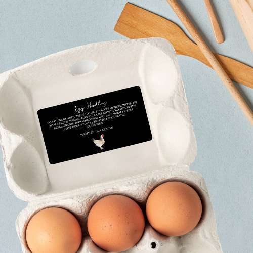 Egg Handling Instruction Sticker Carton Care Label