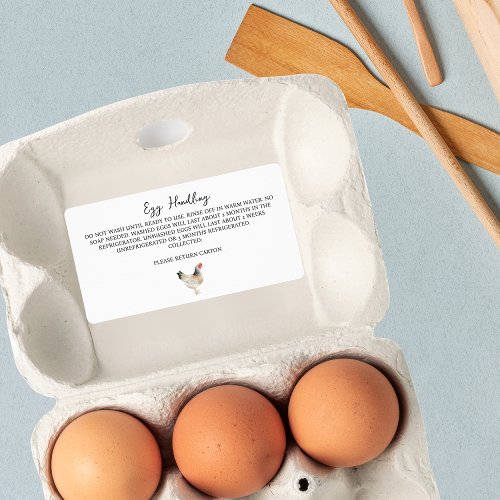 Egg Handling Instruction Sticker Carton Care Label