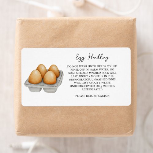 Egg Handling Instruction Sticker Carton Care Label