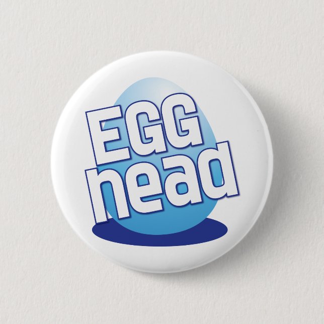 egg head easter bald funny pinback button (Front)