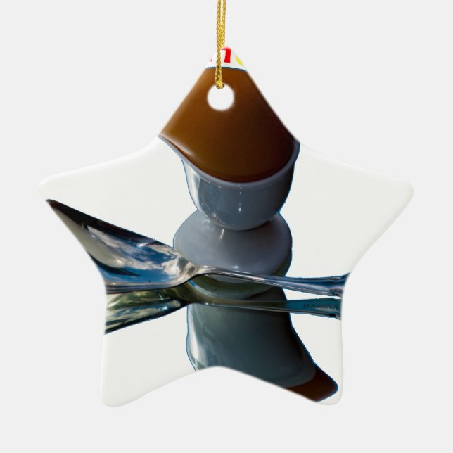 Egg Head Quirky Designs Ceramic Ornament (Front)