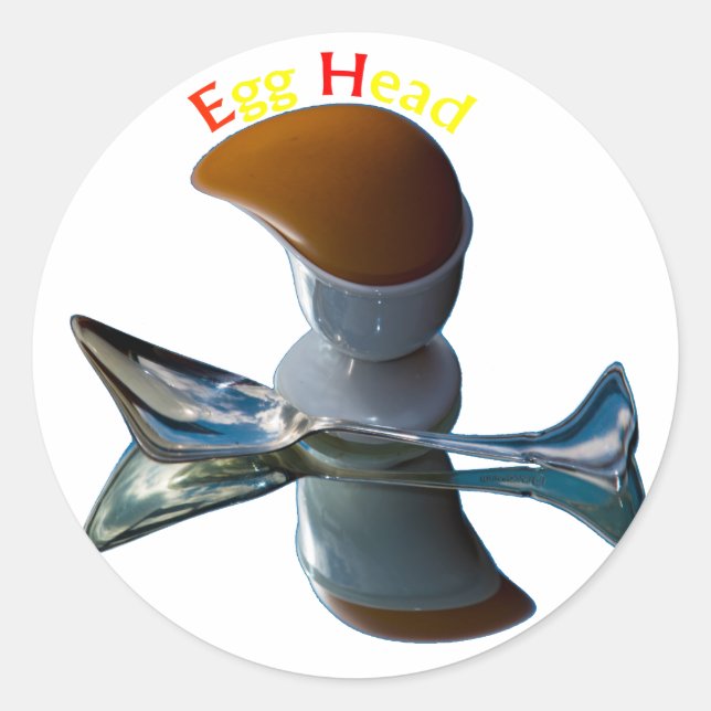 Egg Head Quirky Designs Classic Round Sticker (Front)