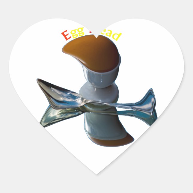 Egg Head Quirky Designs Heart Sticker (Front)
