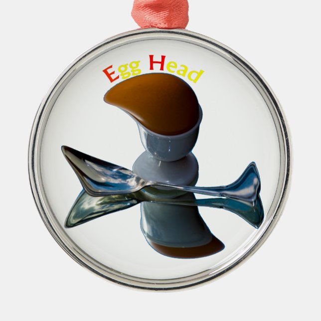 Egg Head Quirky Designs Metal Ornament (Front)
