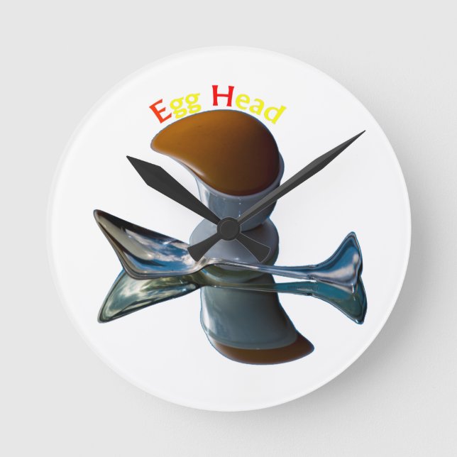 Egg Head Quirky Designs Round Clock (Front)