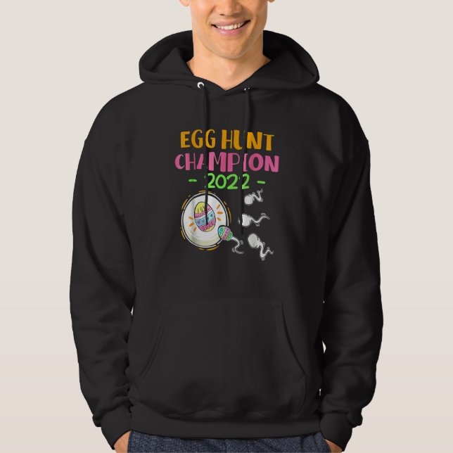 Egg hunt champion 2022 Easter Pregnancy Announceme Hoodie (Front)