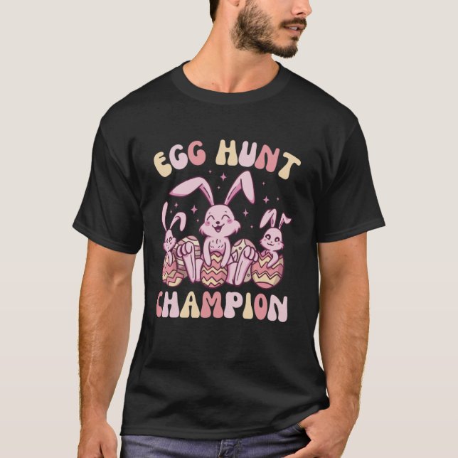 Egg Hunt Champion  Cute Easter Egg for Boys Girls T-Shirt (Front)