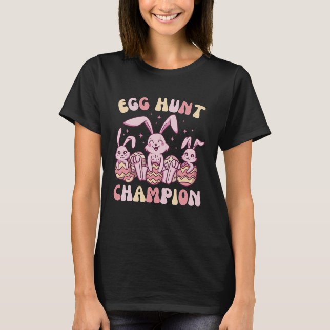 Egg Hunt Champion  Cute Easter Egg for Boys Girls T-Shirt (Front)