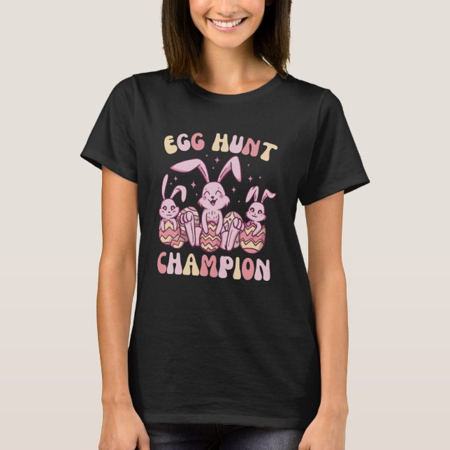 Egg Hunt Champion  Cute Easter Egg for Boys Girls T-Shirt (Front)