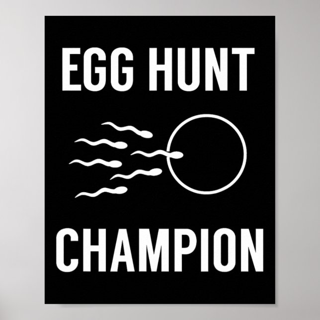Egg Hunt Champion Fun Dad Easter Pregnancy Announc Poster (Front)