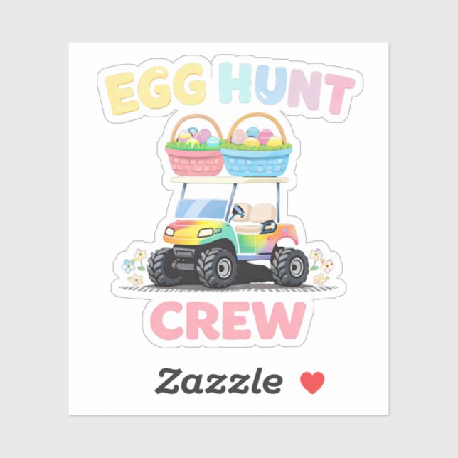 Egg Hunt Crew Family Easter Fun Sticker (Sheet)