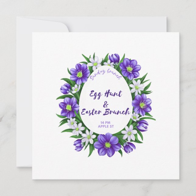 Egg hunt, Easter Brunch invitation (Front)