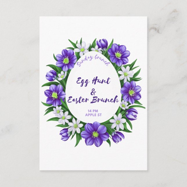 Egg hunt, Easter Brunch invitation (Front)
