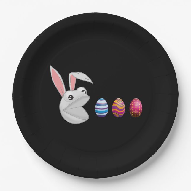 Egg Hunt Easter Bunny Paper Plates (Front)
