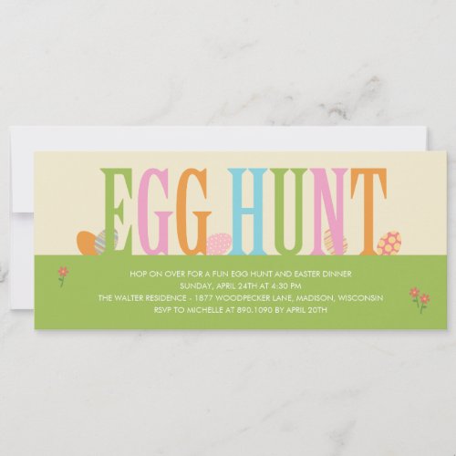 Egg Hunt Easter Party Invitation