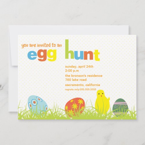 Egg hunt - easter party invitation