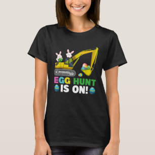 Egg Hunt Is On Excavator Easter Bunny Eggs Boys Ki T-Shirt