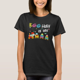 Egg Hunt Is On Tractor Easter Bunny Eggs Boys Kids T-Shirt