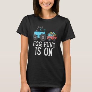 Egg Hunt Is On Tractor Easter Eggs Cute Boys Kids T-Shirt