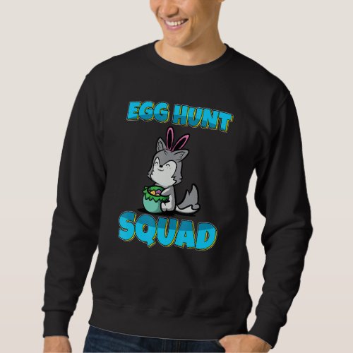 Egg Hunt Squad Cute Husky Dog Easter Eggs Hunting Sweatshirt