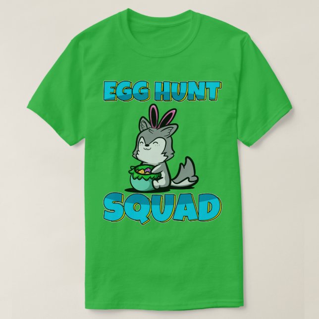 Egg Hunt Squad Cute Husky Dog Easter Eggs Hunting  T-Shirt (Design Front)