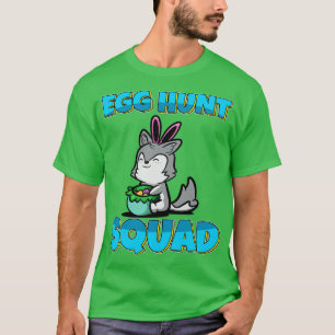 Egg Hunt Squad Cute Husky Dog Easter Eggs Hunting  T-Shirt