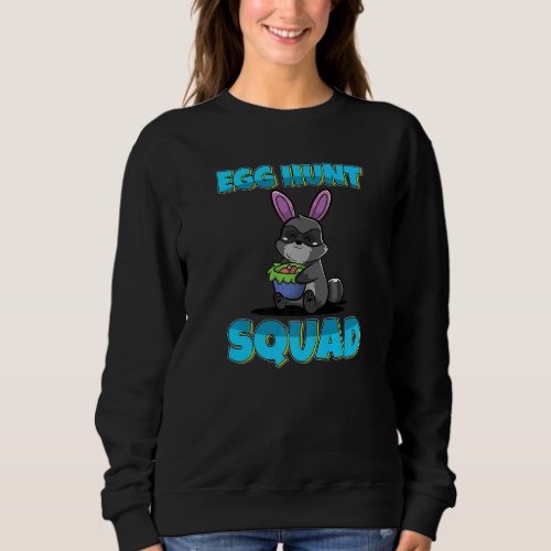 Egg Hunt Squad Cute Raccoon Easter Eggs Hunting Sweatshirt