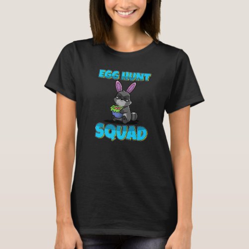 Egg Hunt Squad Cute Raccoon Easter Eggs Hunting T_Shirt