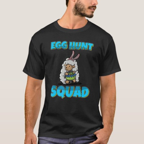 Egg Hunt Squad Cute Sheep Easter Eggs Hunting T_Shirt